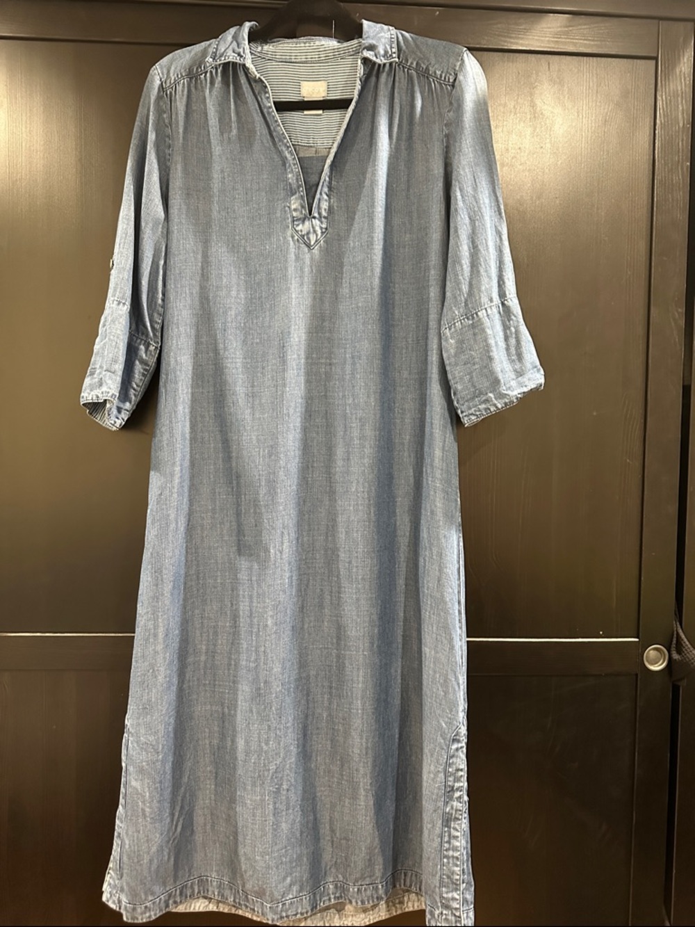 Chico's Light Blue Denim Maxi Tunic Dress